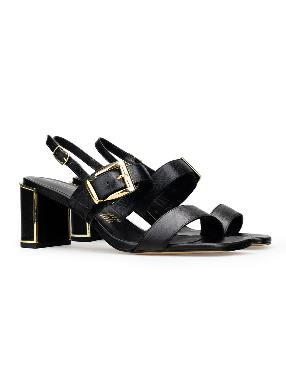 Zapatillas De Tacón Davenia De Piel Sandalia De Tacón Para Dama Mod. Camelia