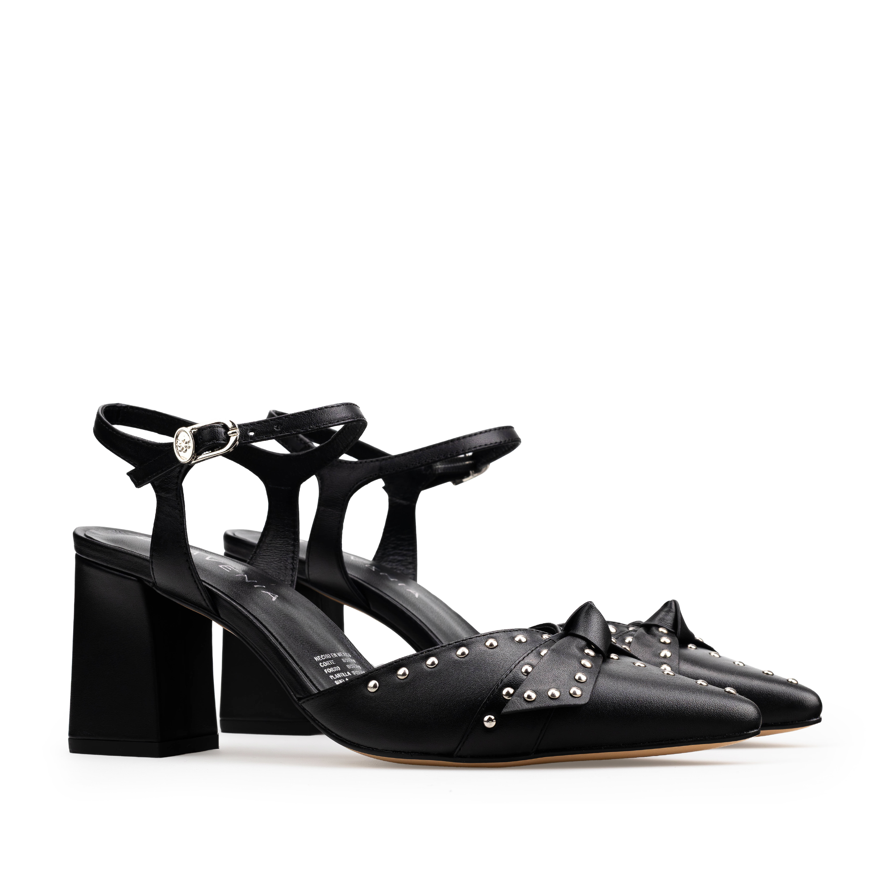 Zapatillas De Tacón Davenia De Piel Para Dama Mod. Hannah