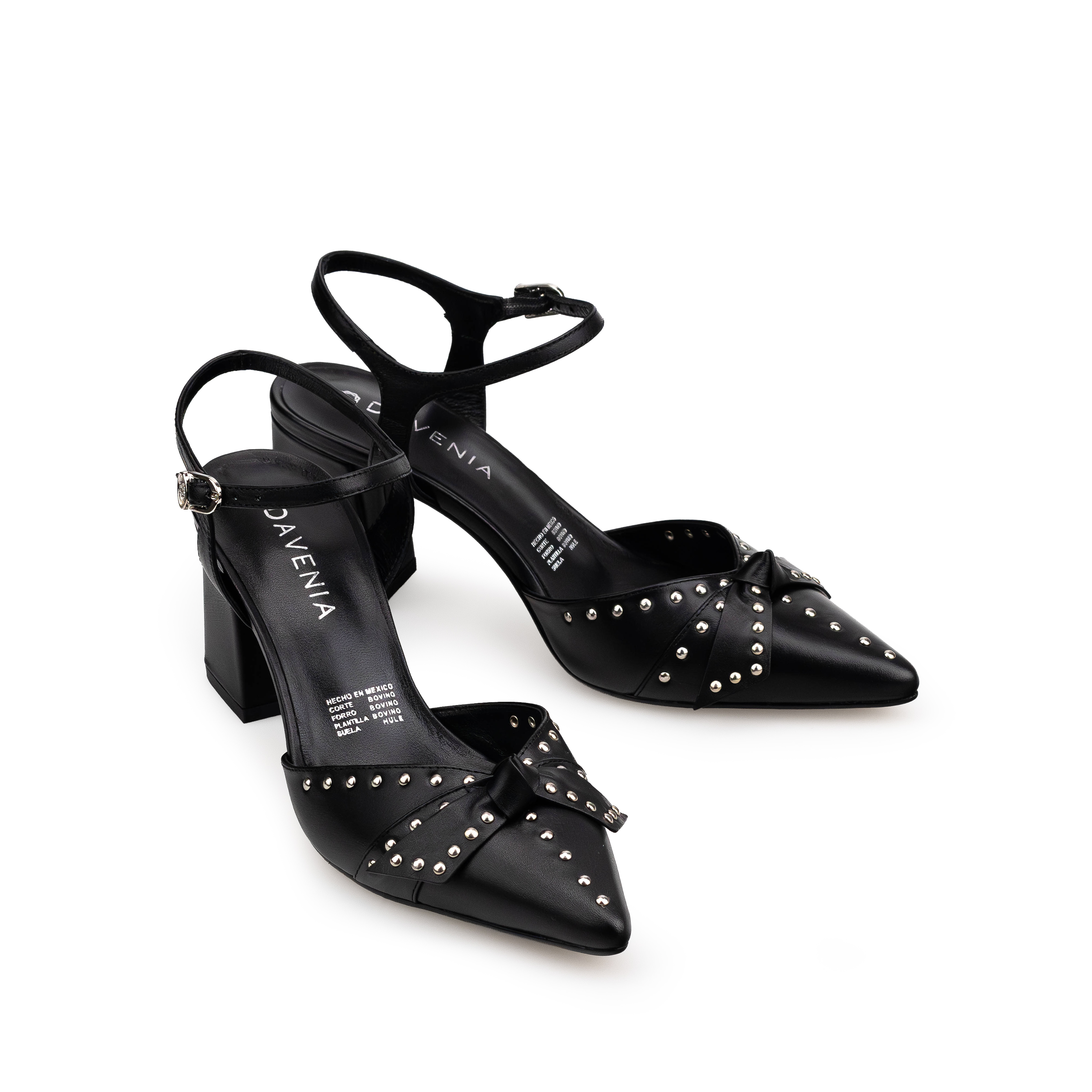 Zapatillas De Tacón Davenia De Piel Para Dama Mod. Hannah