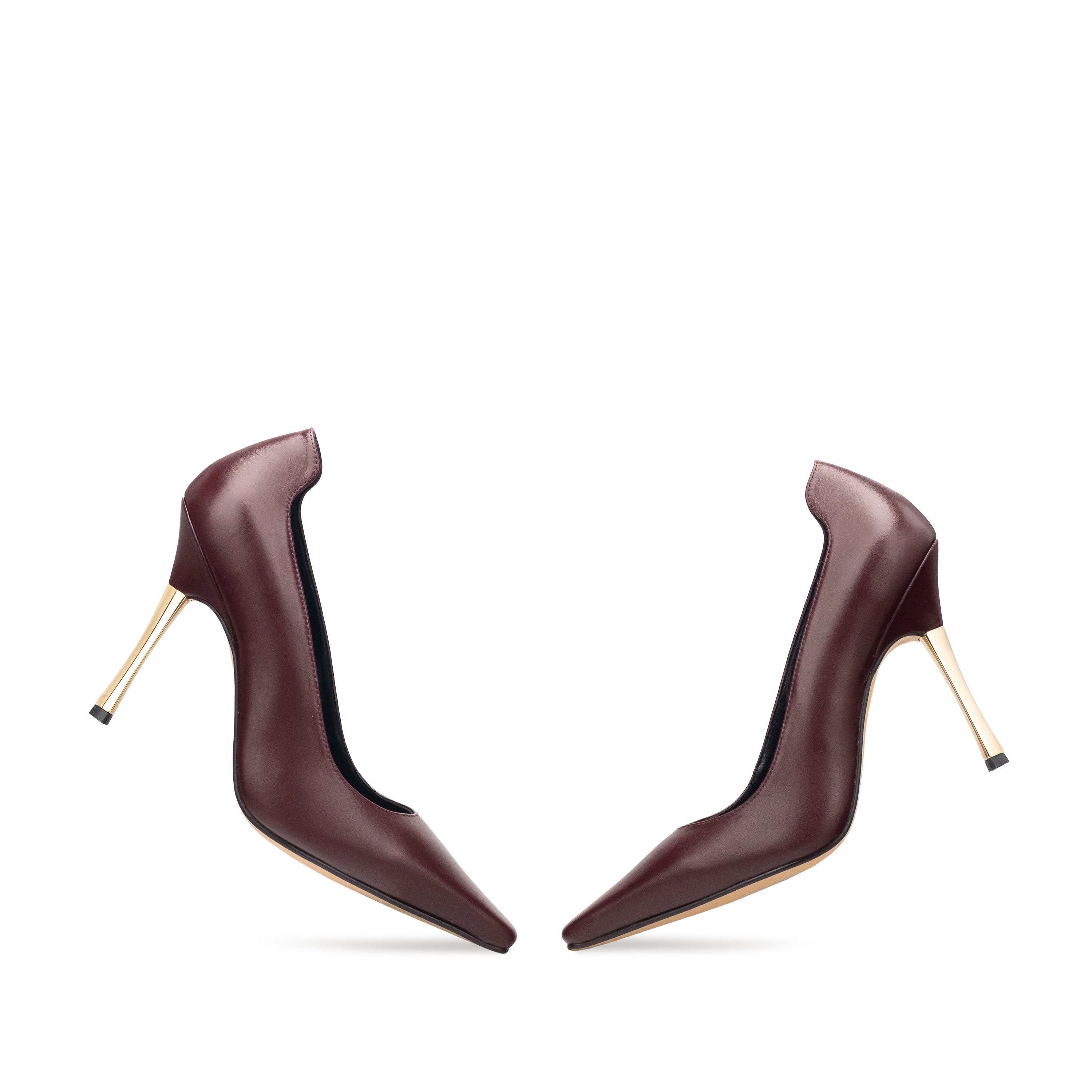 Zapatillas De Tacón Fino Davenia De Piel Para Dama Amelia Vino