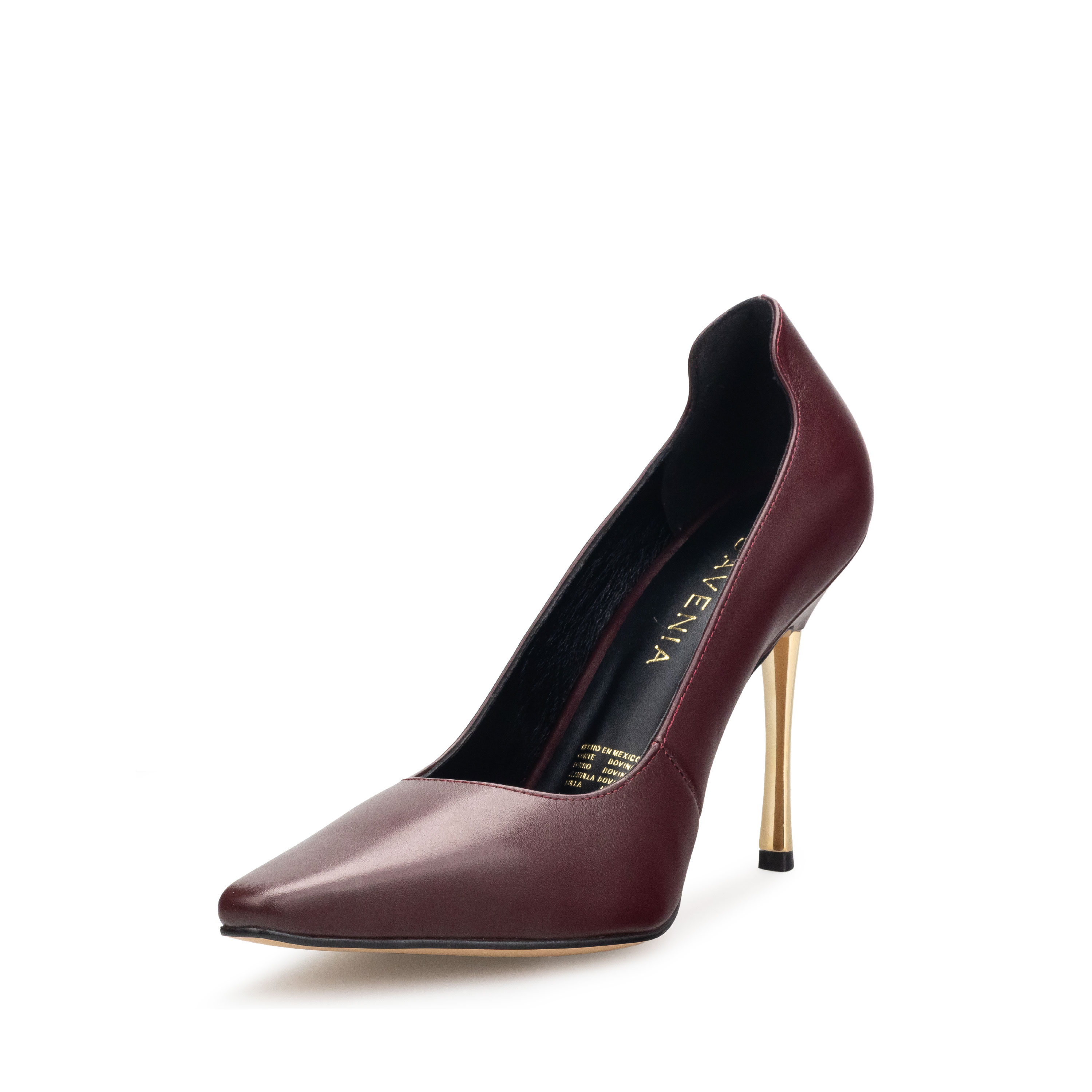 Zapatillas De Tacón Fino Davenia De Piel Para Dama Amelia Vino
