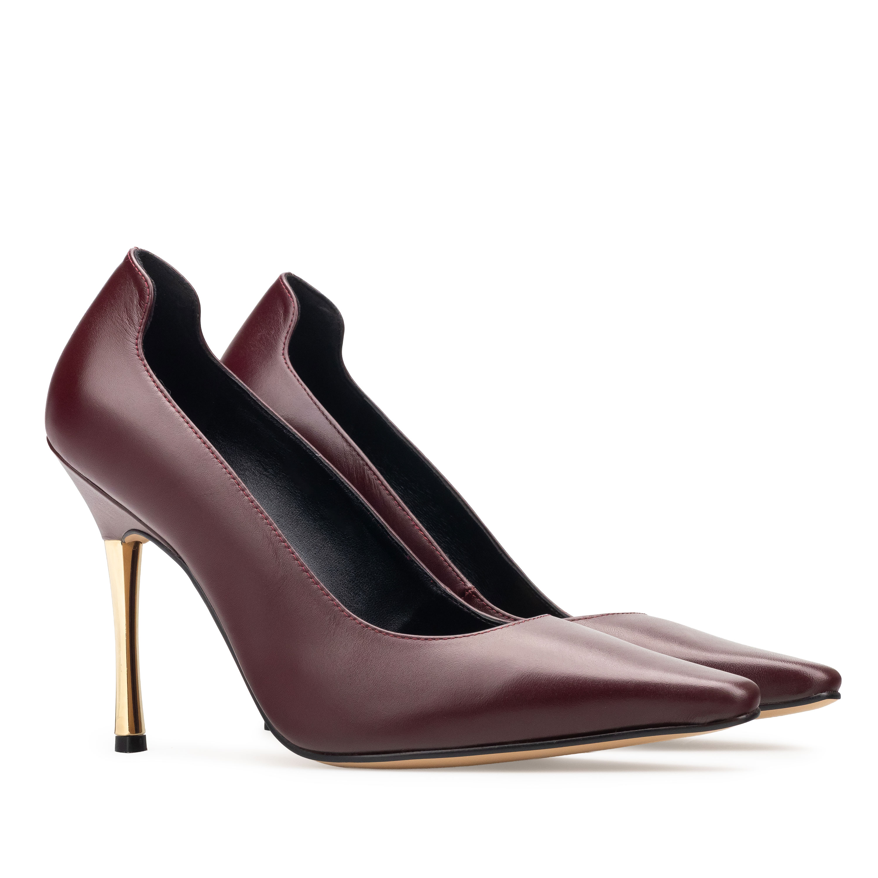 Zapatillas De Tacón Fino Davenia De Piel Para Dama Amelia Vino