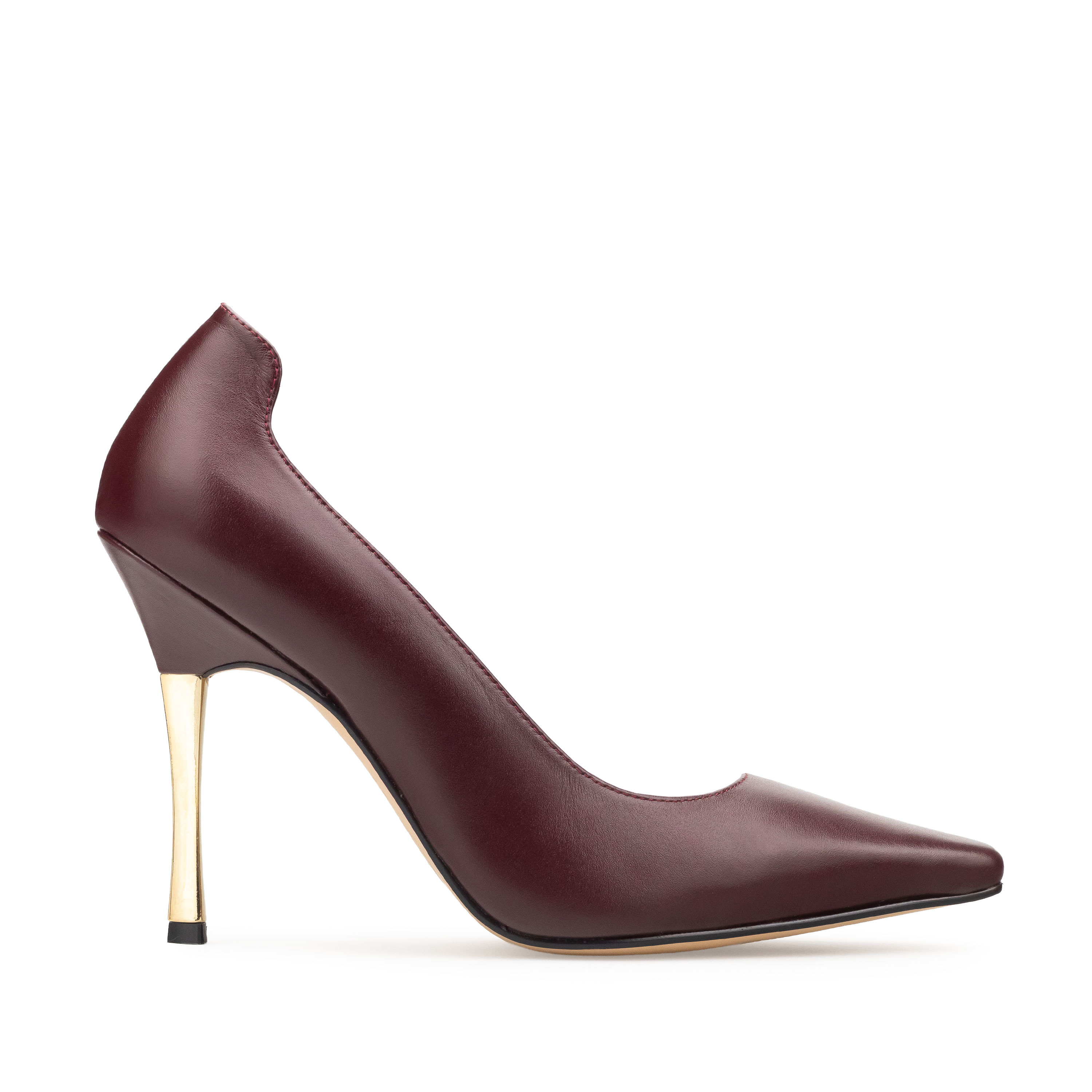Zapatillas De Tacón Fino Davenia De Piel Para Dama Amelia Vino