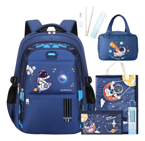 Kit 5en1 Mochilas Escolares Para Niños De Primaria