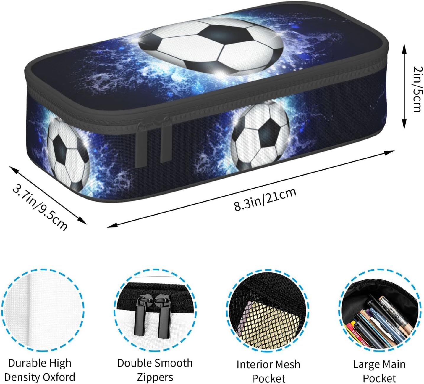 Caja de lápices para pelota de fútbol para niños