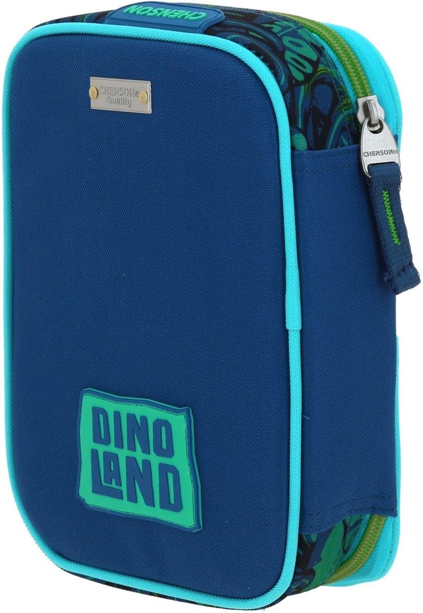 Lapicera Escolar Azul con Diseño de Dinosaurios