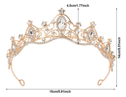 Reina Corona Cristales Princesa Tiara Para Novia, Cumpleaños