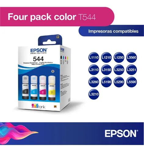 Pack x4 Botellas de Tinta Epson T544520-4P
