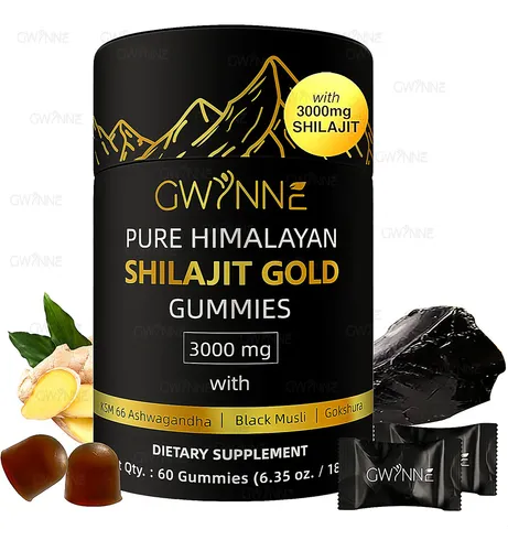 Gummies Shilajit Puro Del Himalaya 85 Micronutrientes Apto Para Hombres Y Mujeres 100% Natural Orgánico 60 Gomitas