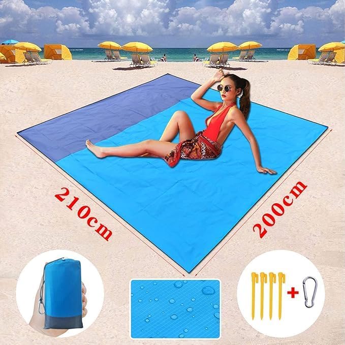 Manta de Playa, Manta de Playa sin Arena Plegable para Exteriores, Viajes, campamentos, excursiones