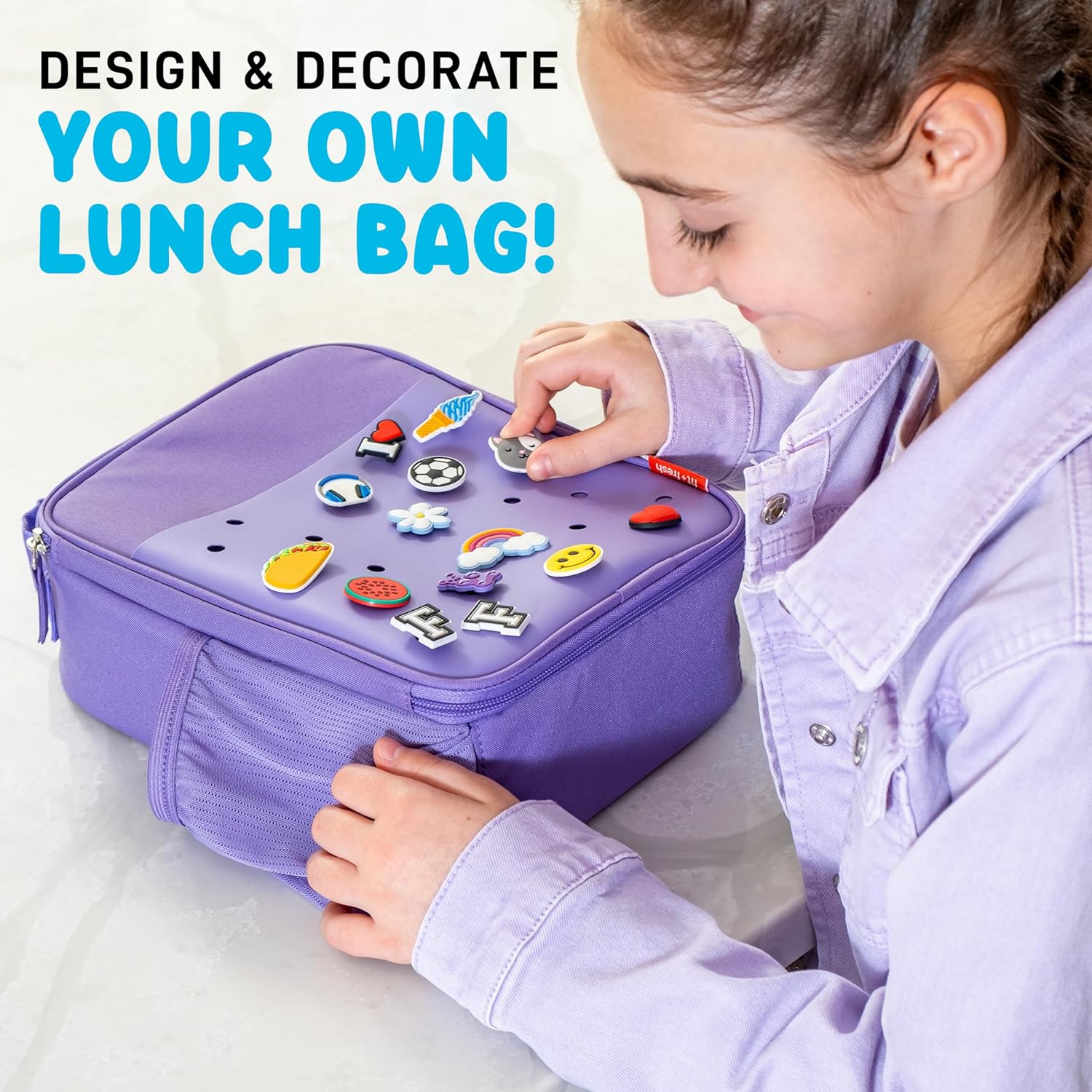 Fiambrera con dije para niños, lonchera con aislamiento térmico para niños y niñas 