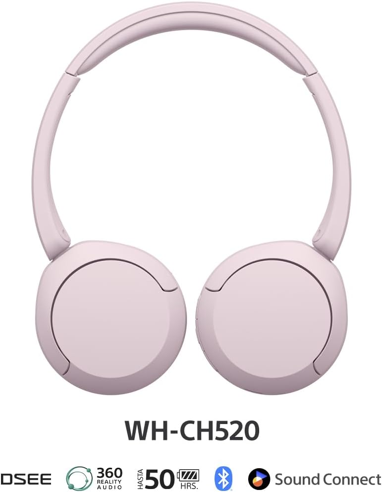SONY Audífonos Inalámbricos de Diadema Color Rosa Modelo - WH-CH520-ROSA