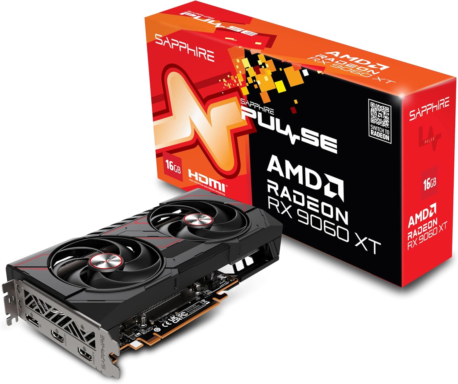  Pulse AMD Radeon™ RX 9060 XT Gaming OC Tarjeta gráfica con 16GB GDDR6, AMD RDNA 4
