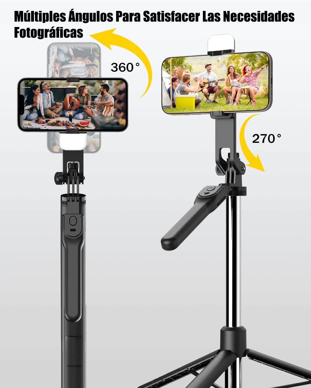 170 cm Trípode para Celular, Selfie Stick Extensible Bluetooth