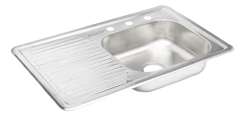 Fregadero Tarja Empotrar Acero Inox 80x50 C/kit Mezc Premium Escurridor Izquierdo