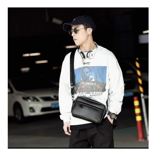 Bolsa bandolera de piel para hombre