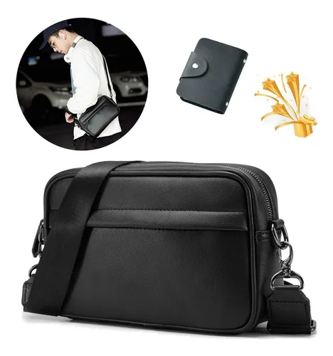 Bolsa bandolera de piel para hombre