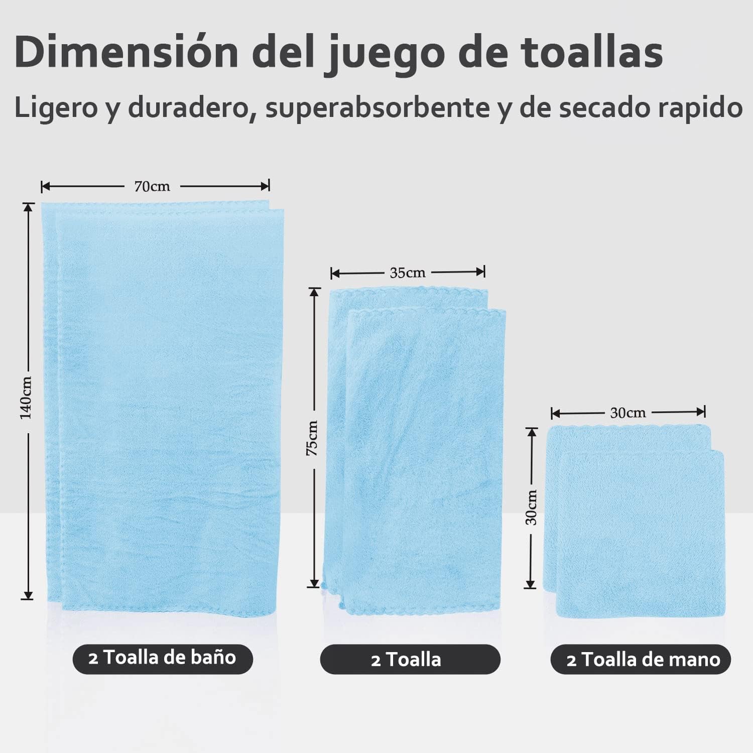 Set de toallas de microfibra