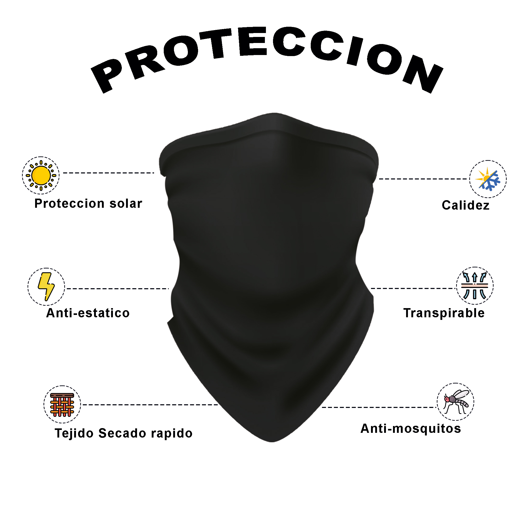 Bandana Tubular Multifuncional Diseño de Boca Craneo Buff Deportiva para Cabeza y Cuello Kit de 3 Piezas  Unisex Outdoor