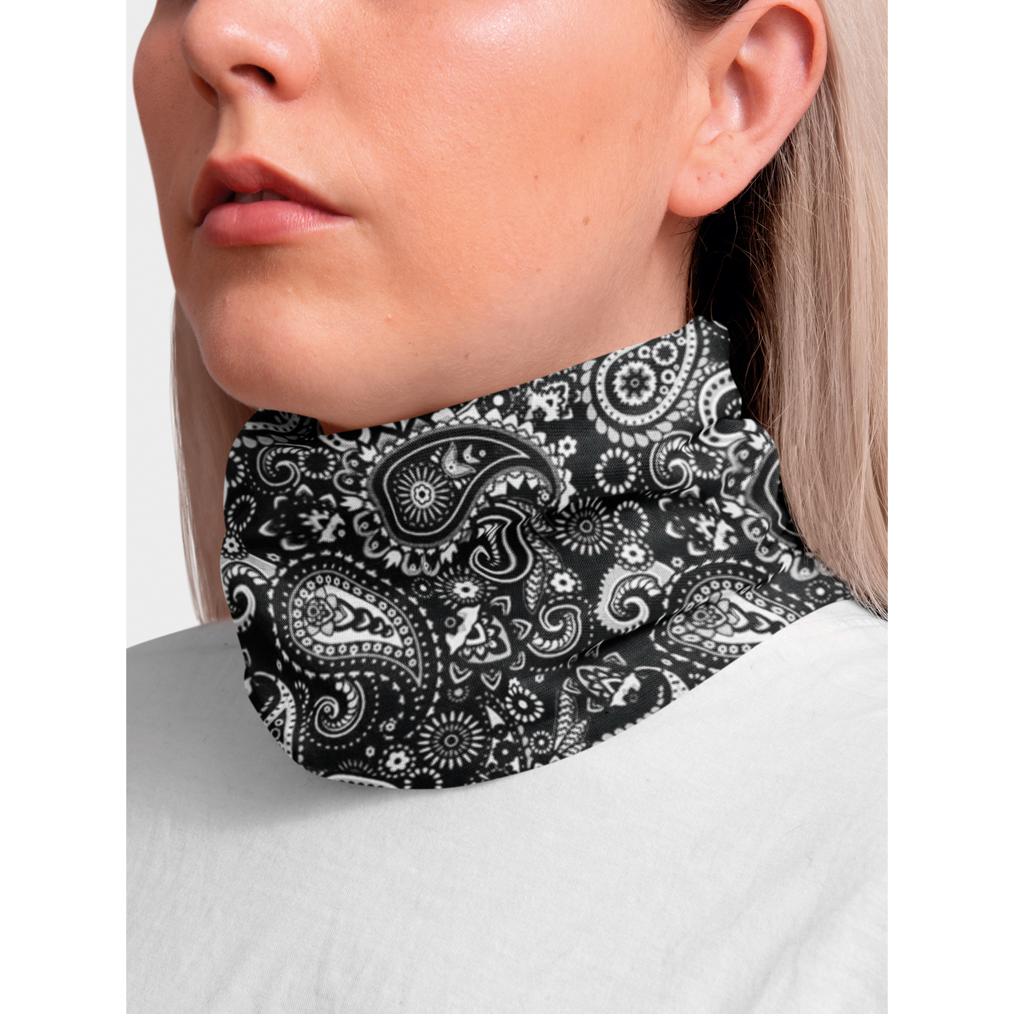 Bandana Tubular Multifuncional de Abstracto Gris Buff Deportiva para Cabeza y Cuello Kit de 3 Piezas Unisex 45x60 cm