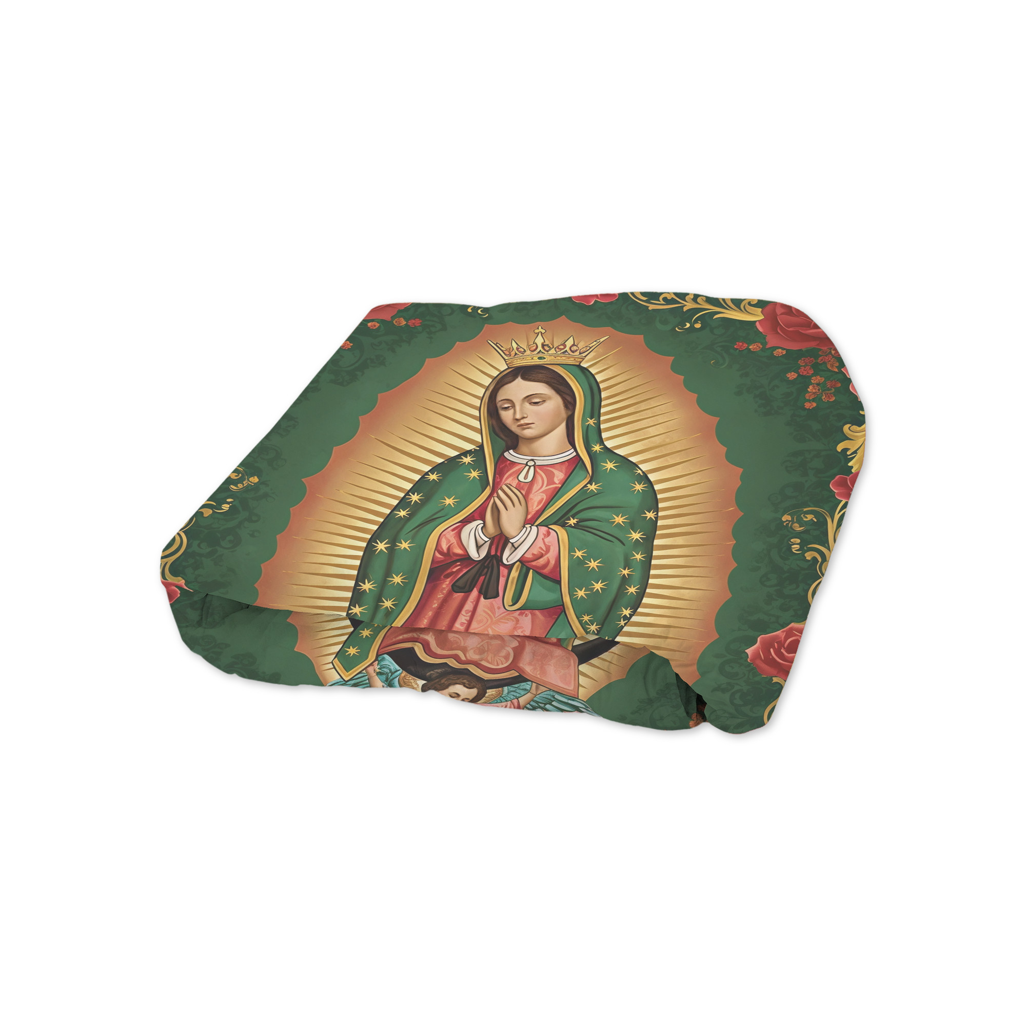 Cobija Manta Frazada  Diseño de La Virgen Rosas Ultra Suave y Ligera de Alta Calidad