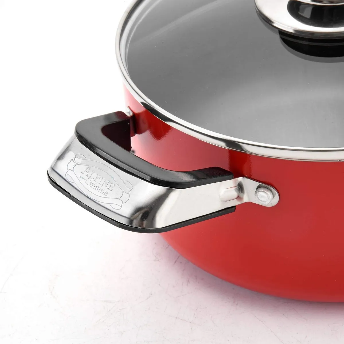 Bateria De Cocina Antiadherente 16 Piezas Alpine Cuisine Red