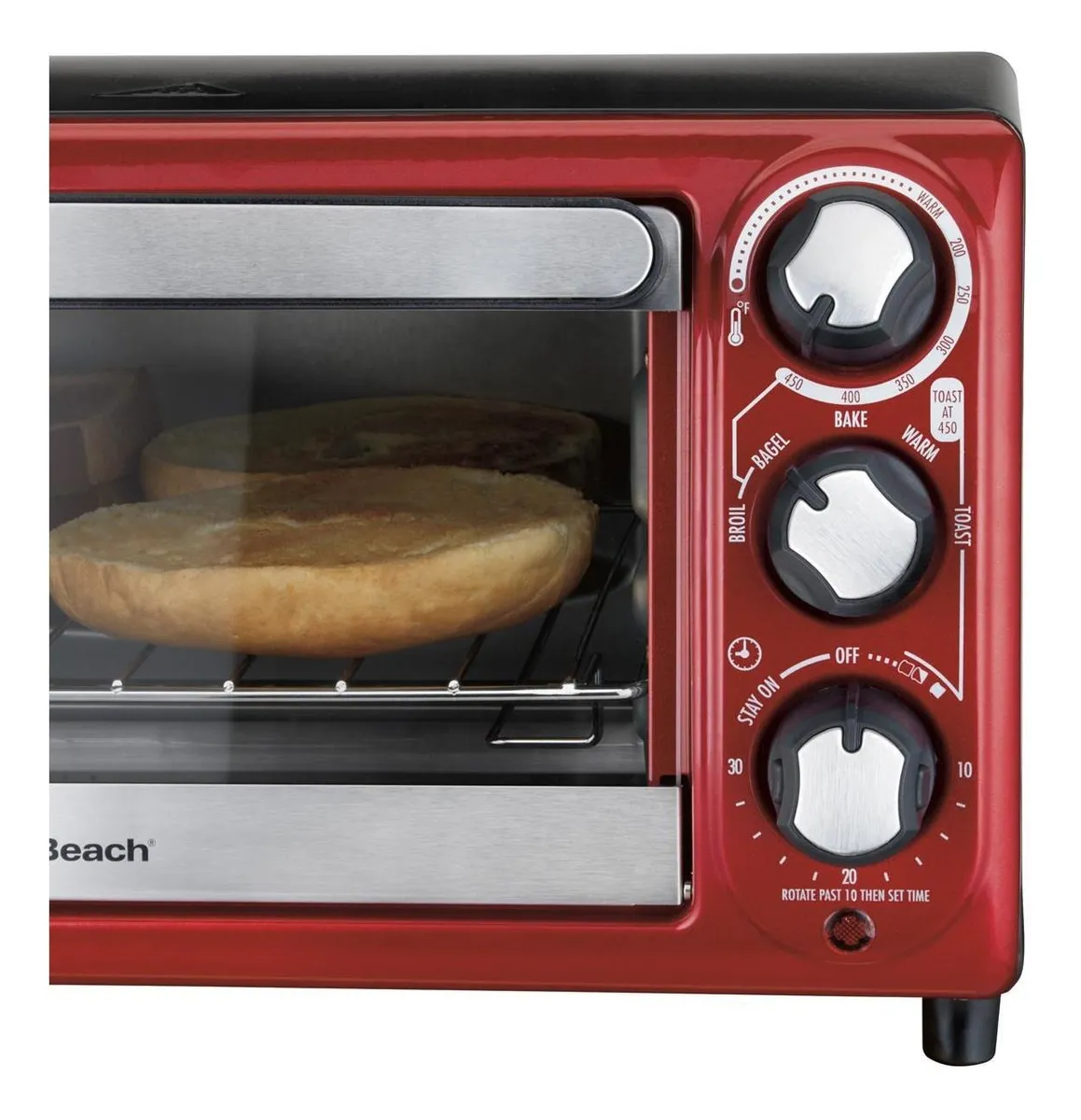 Horno Tostador Hamilton Beach 31146 4 Rebanadas Color Rojo