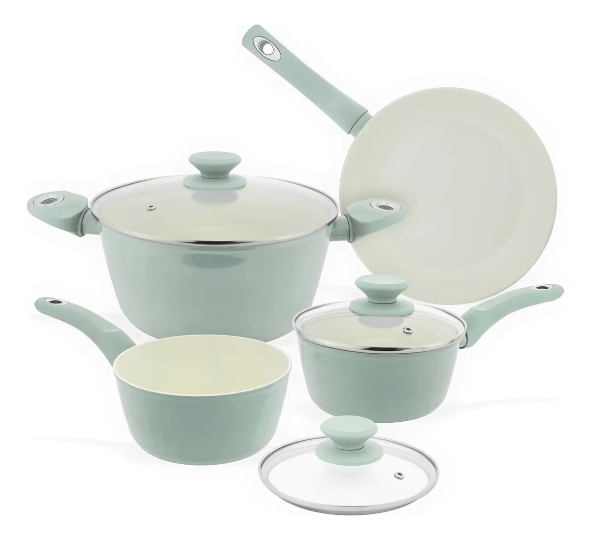 Batería De Cocina Ceramic Antiadherente 7 Pzas Foode + Tapas