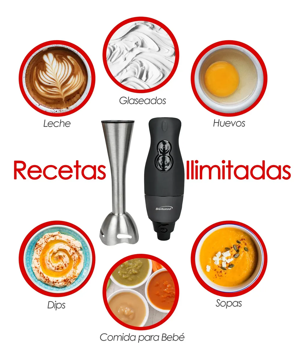Batidora De Inmersión 2 Velocidades 200w Brentwood Hb-33 Negra 