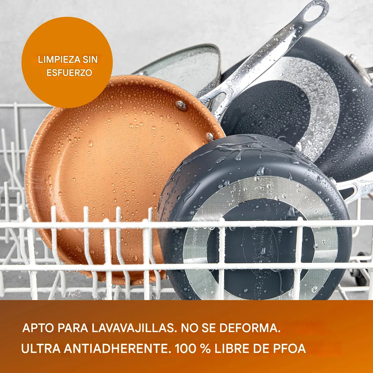 Batería De Cocina Gotham Steel Cerámica Antiadherente 12 Pz Gris
