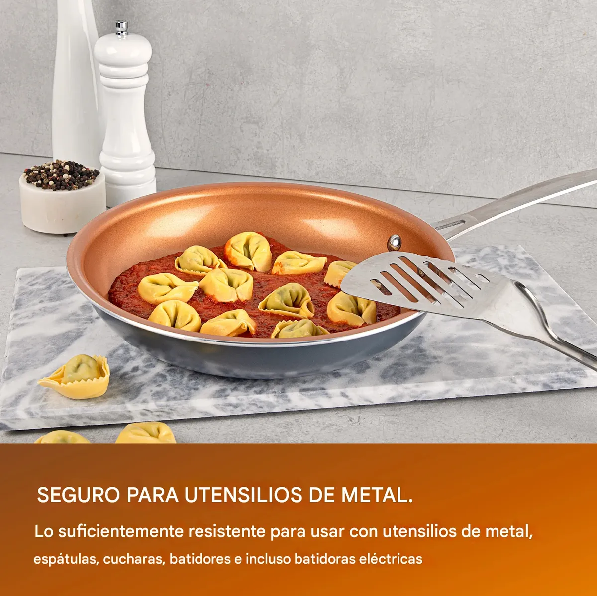 Batería De Cocina Gotham Steel Cerámica Antiadherente 12 Pz Gris