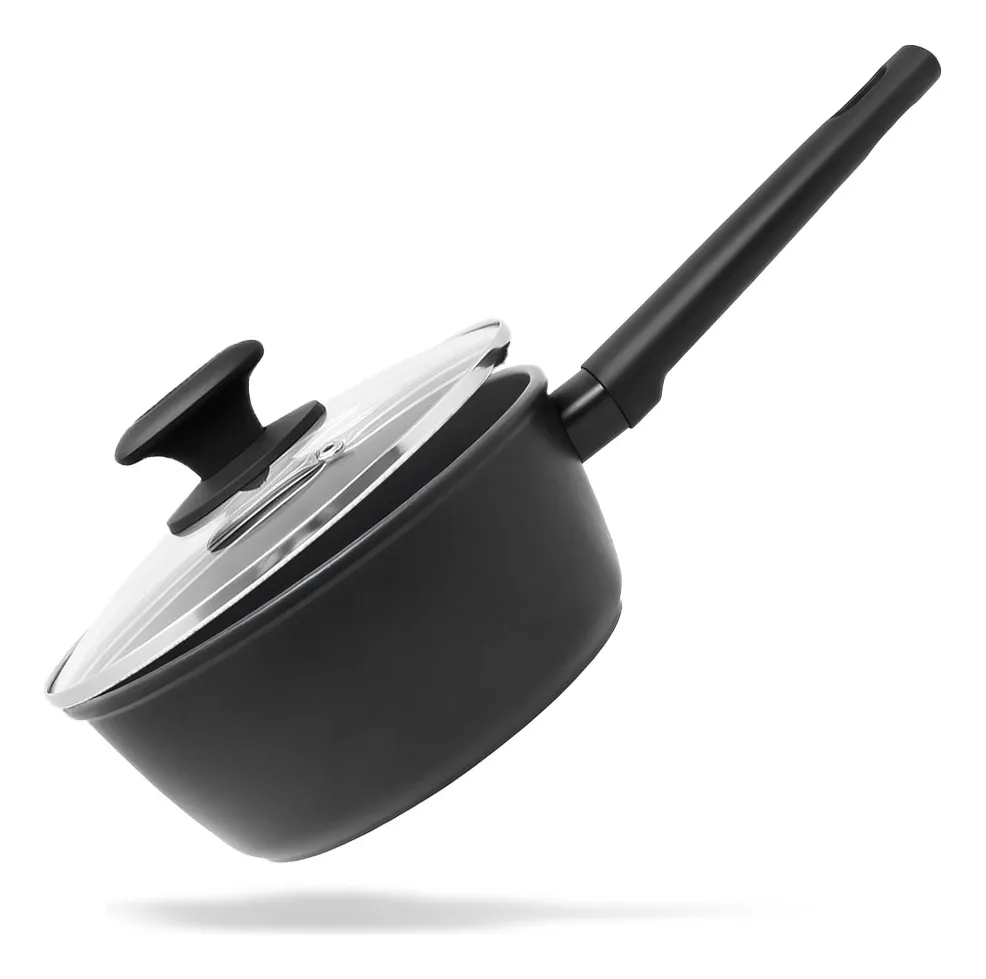 Batería De Cocina Foode 2.5mm Antiadherente 8 Pz Inducción Negro