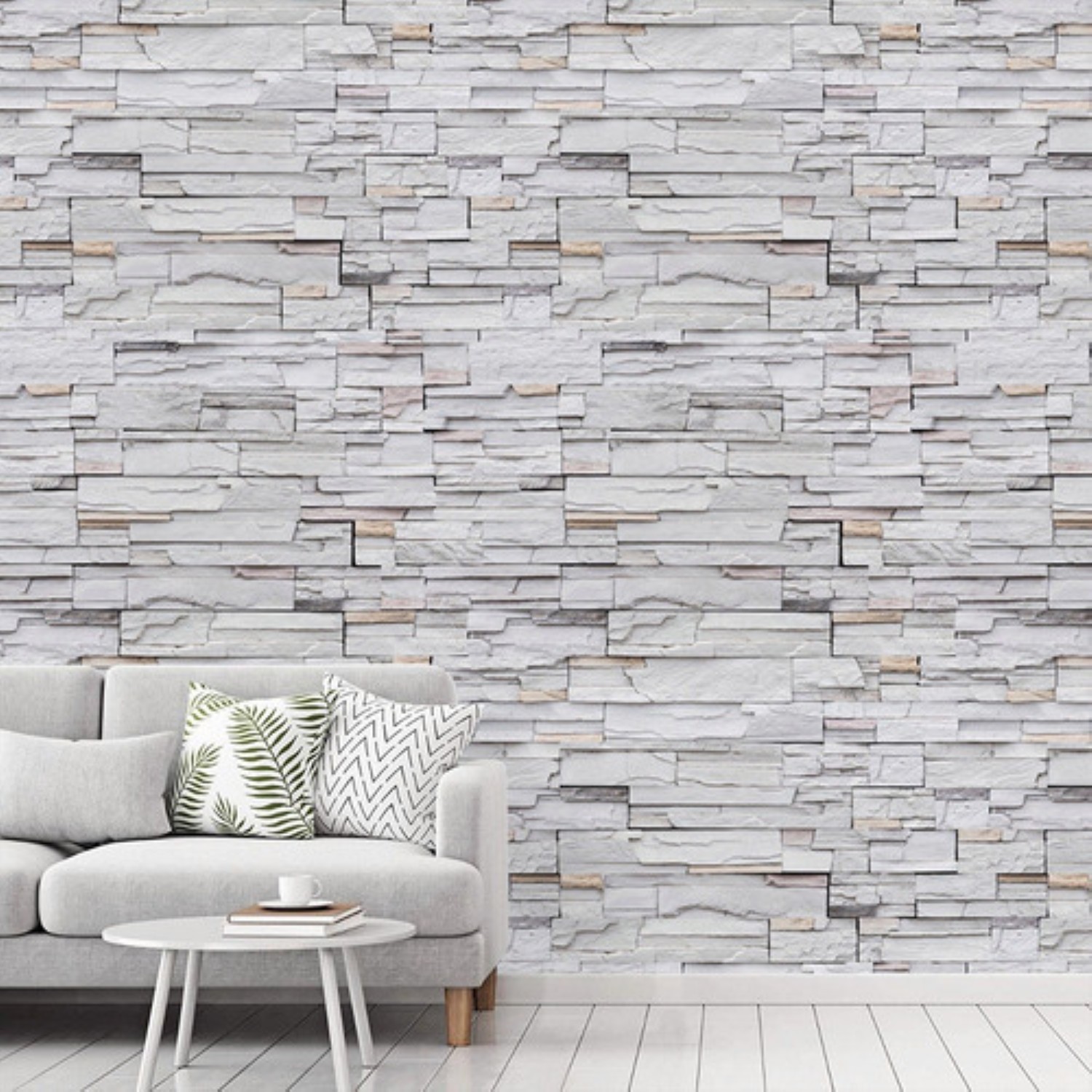 Papel Tapiz Autoadhesivo Para Paredes De Piedra 3d 45cm*10m  Ladrillo Gris