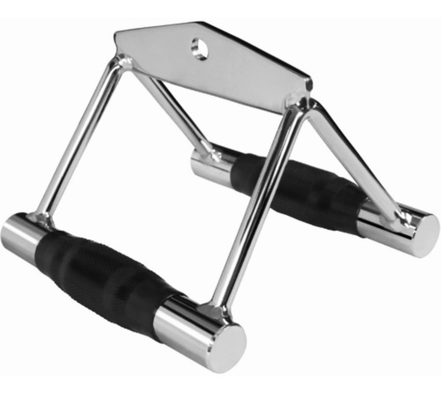 Agarre Triangular Para Remo Gym Tipo Doble D Recubierto Plata Negro 