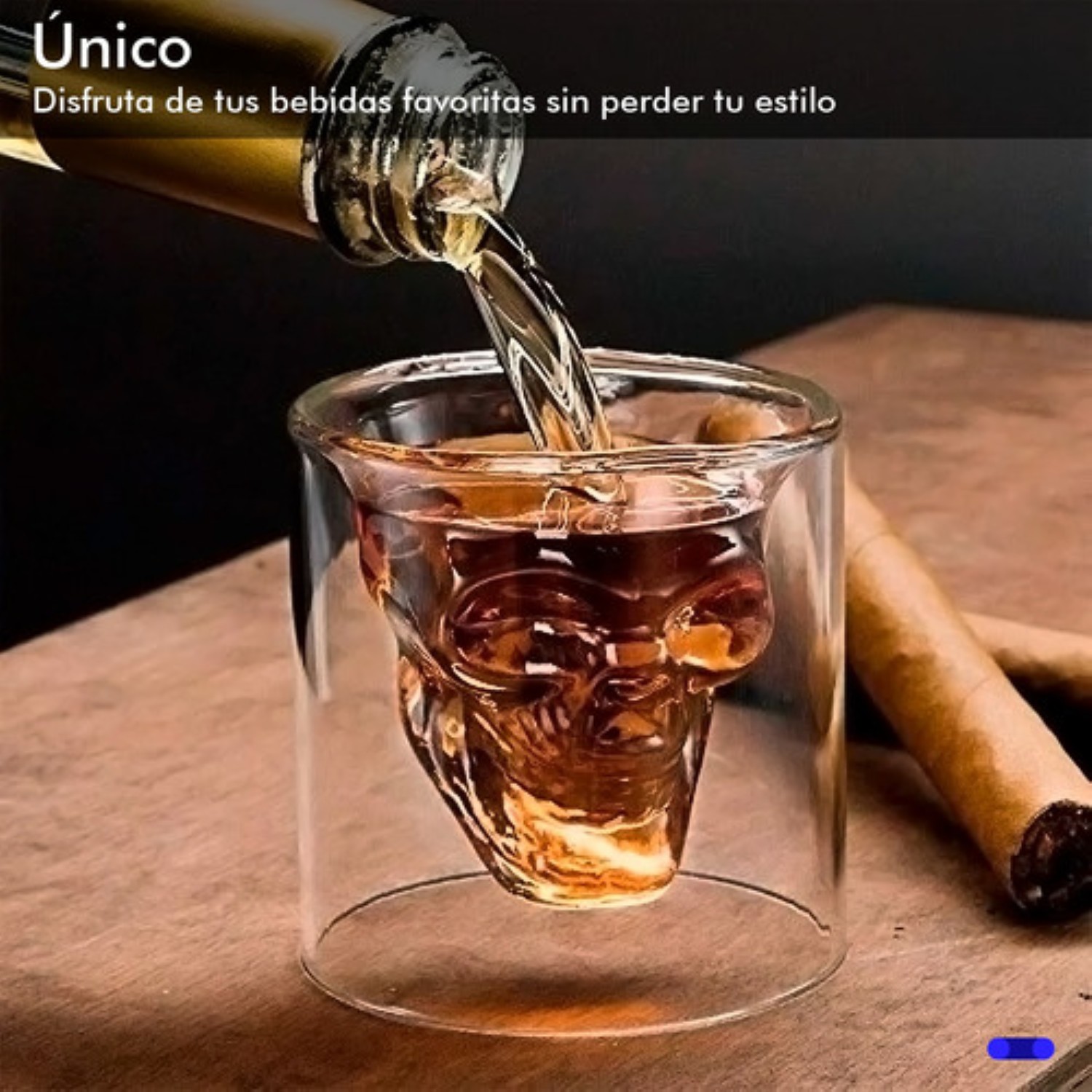 Pack 6 Vasos Calaca Shot Tequilero Vaso Vidrio Calavera 75ml Transparente