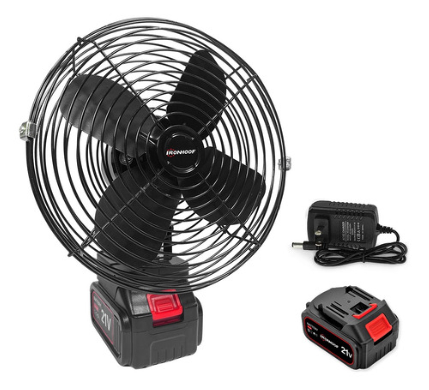 Ventilador Portátil Recargable Inalámbrico 4.0ah 8-inch 30w Negro
