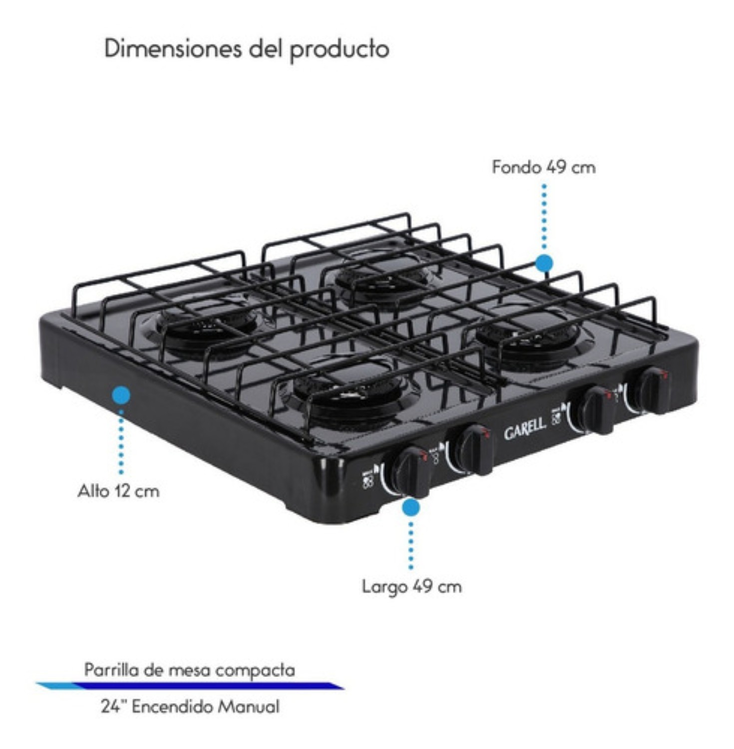 Parrilla a gas 4parrillas Negra