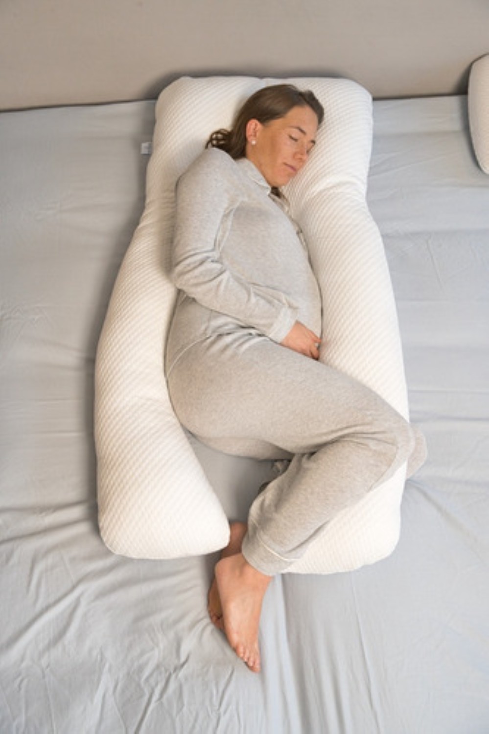 Almohada Para Embarazo Y Lactancia Tela Extra Suave Blanco