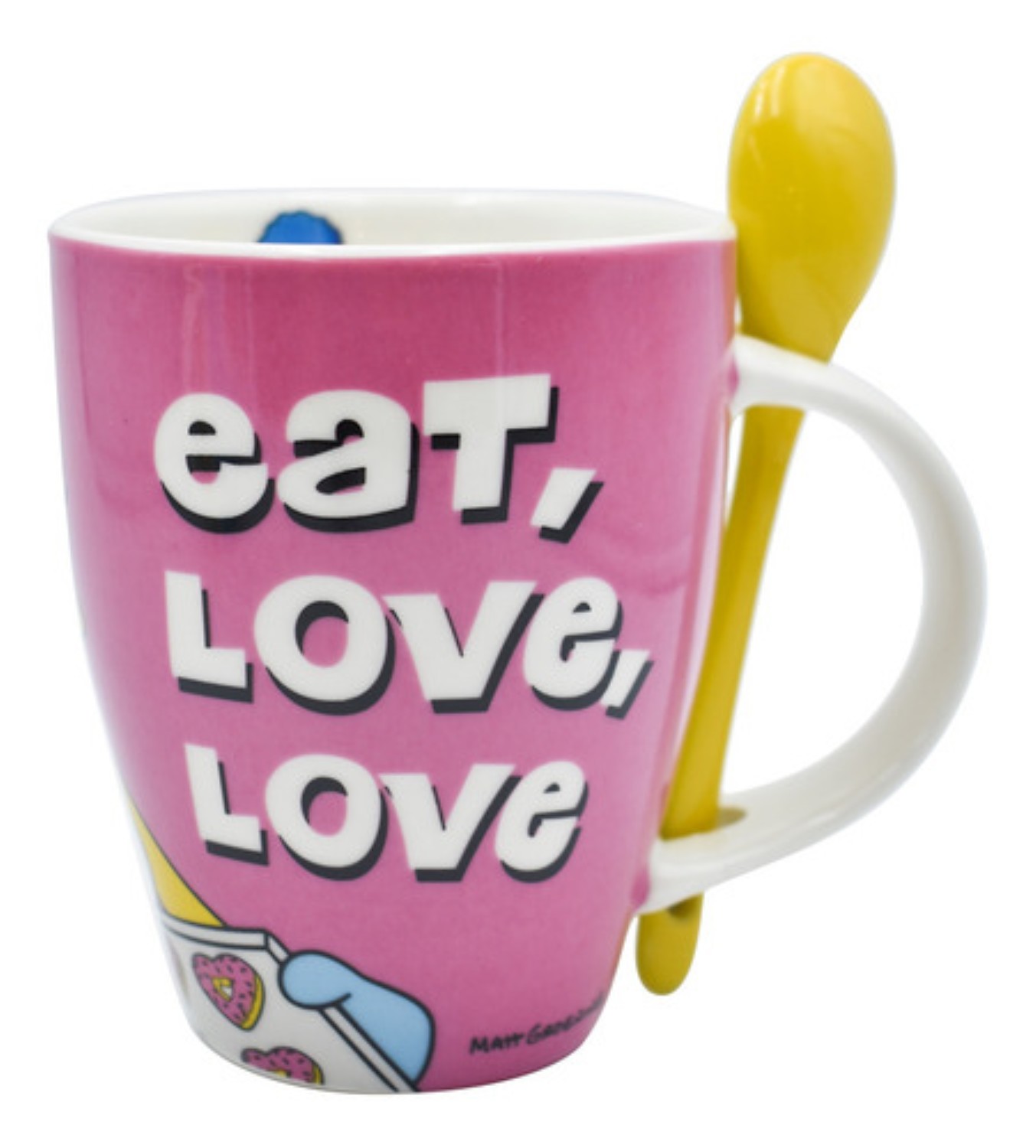 2 Tazas Cerámica Homero Marge Simpson Cuchara 310ml Original 