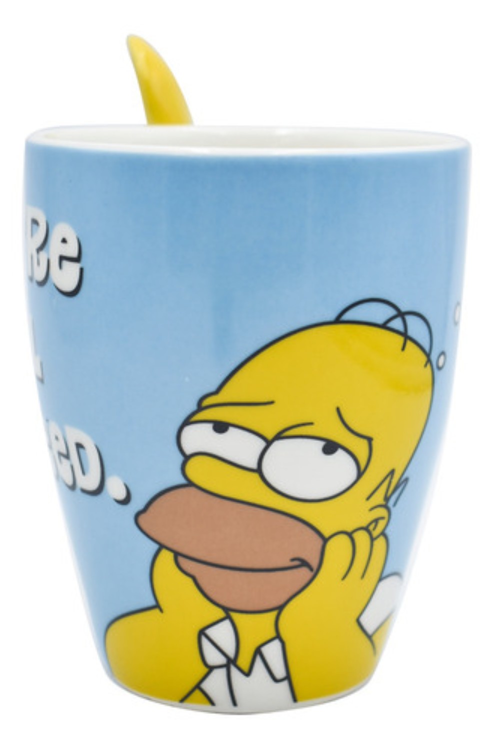 2 Tazas Cerámica Homero Marge Simpson Cuchara 310ml Original 