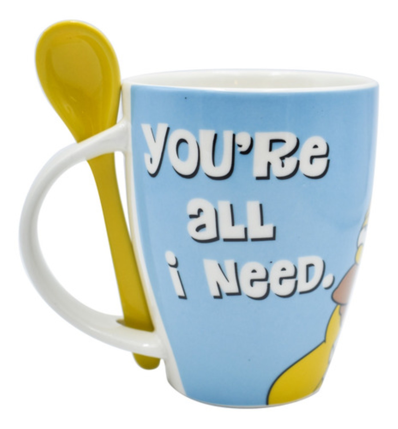 2 Tazas Cerámica Homero Marge Simpson Cuchara 310ml Original 