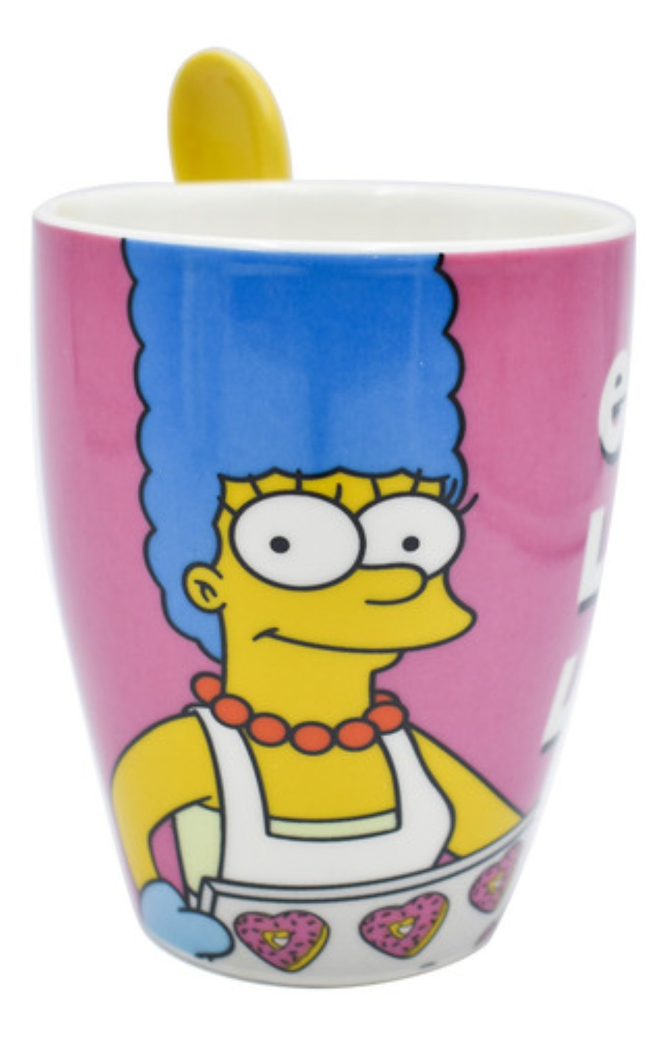 2 Tazas Cerámica Homero Marge Simpson Cuchara 310ml Original 
