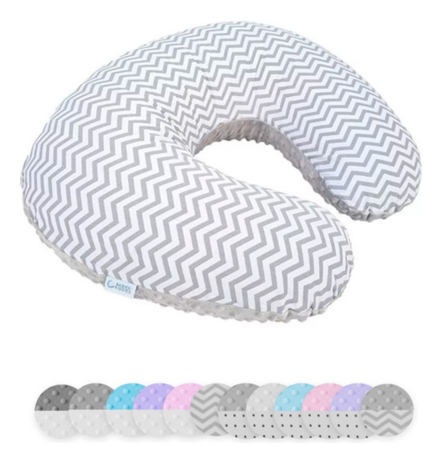 Cojín Lactancia (doble Vista) Almohada Amamantar Bebé Blanco con Gris 