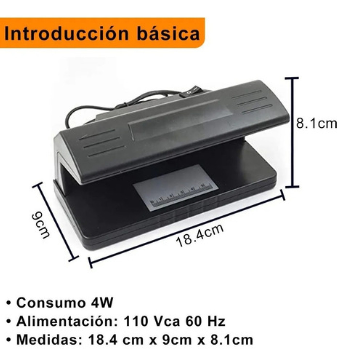 Detector De Billetes Falsos Con Luz Ultravioleta Negro