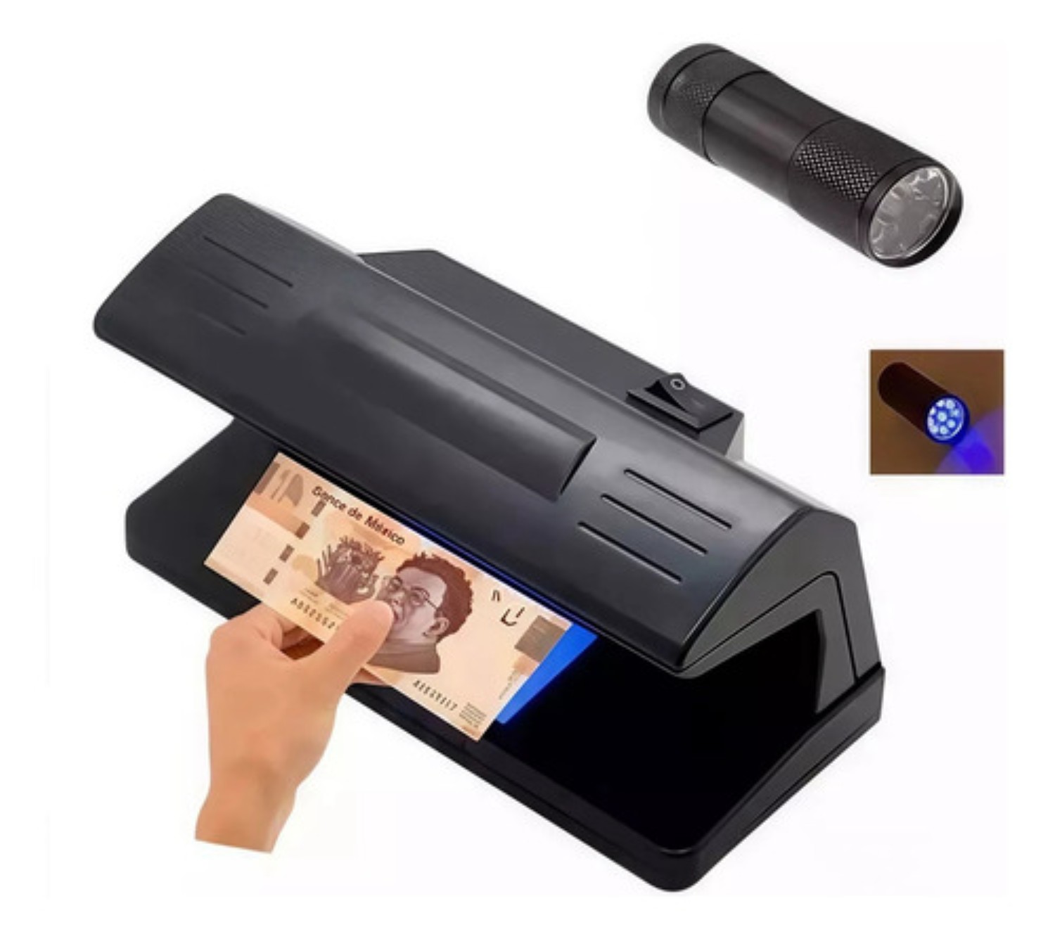 Detector De Billetes Falsos Con Luz Ultravioleta Negro