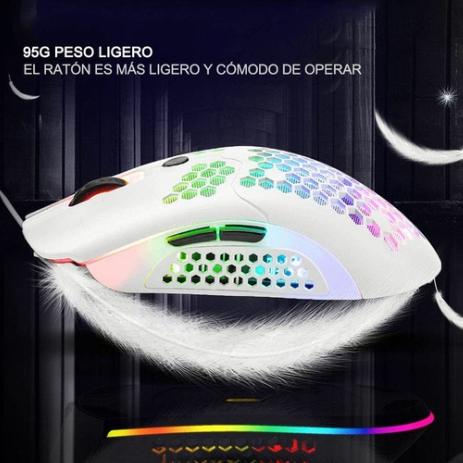 Mouse gamer recargable white Blanco