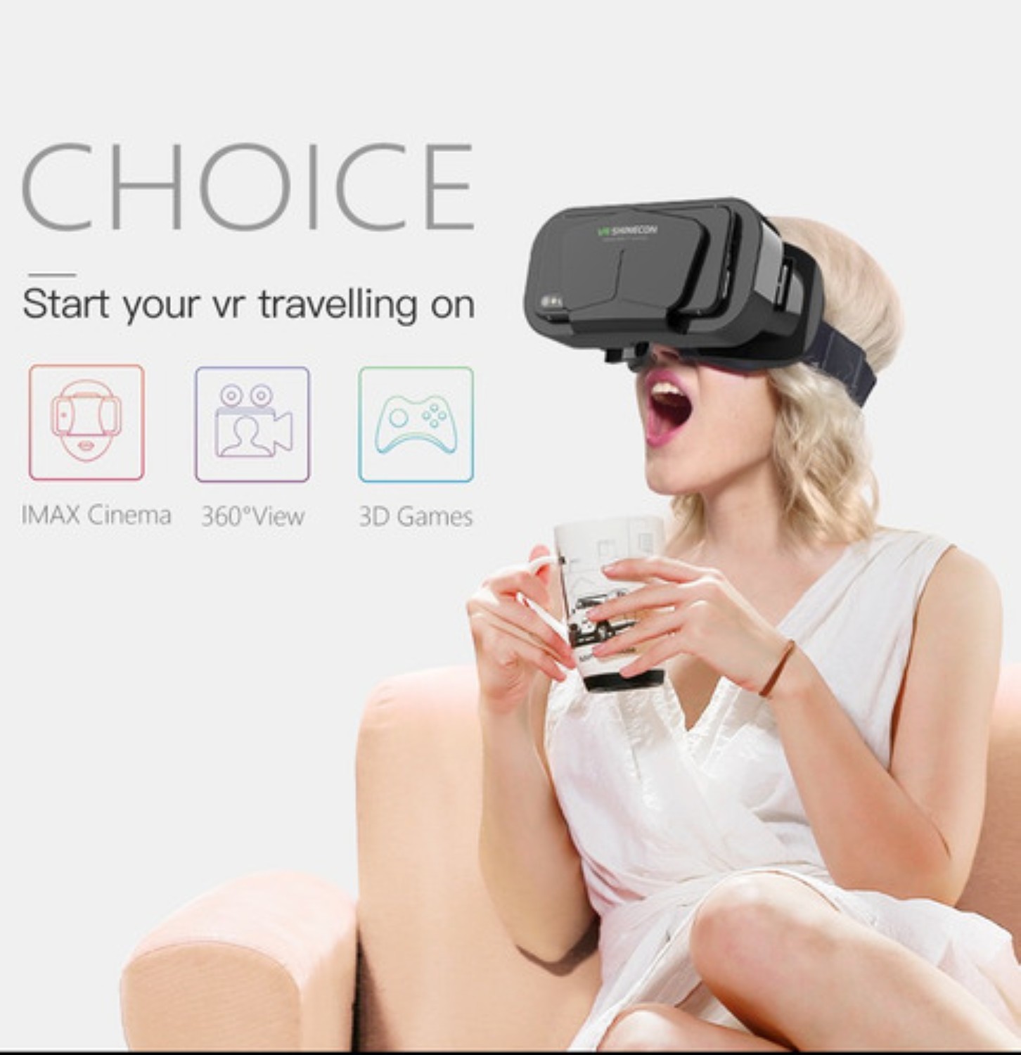 Gafas De Realidad Virtual 3d Con Control Negro