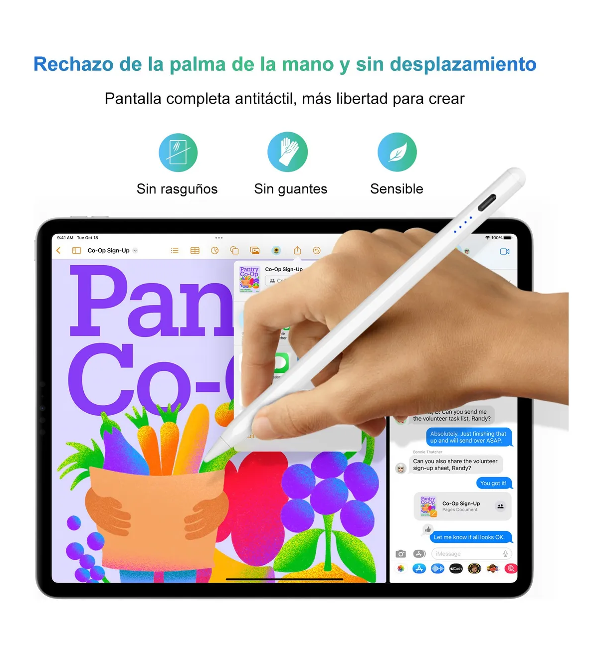 Lápiz Óptico Belug Pluma Para iPad, carga Rápida,magnética Blanco