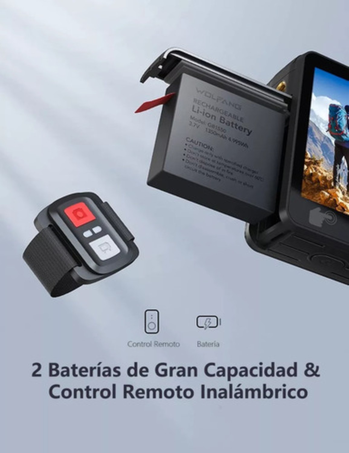 Cámara De Acción Deportiva Wifi 4k 20mp Con Micrófono Externo Negro
