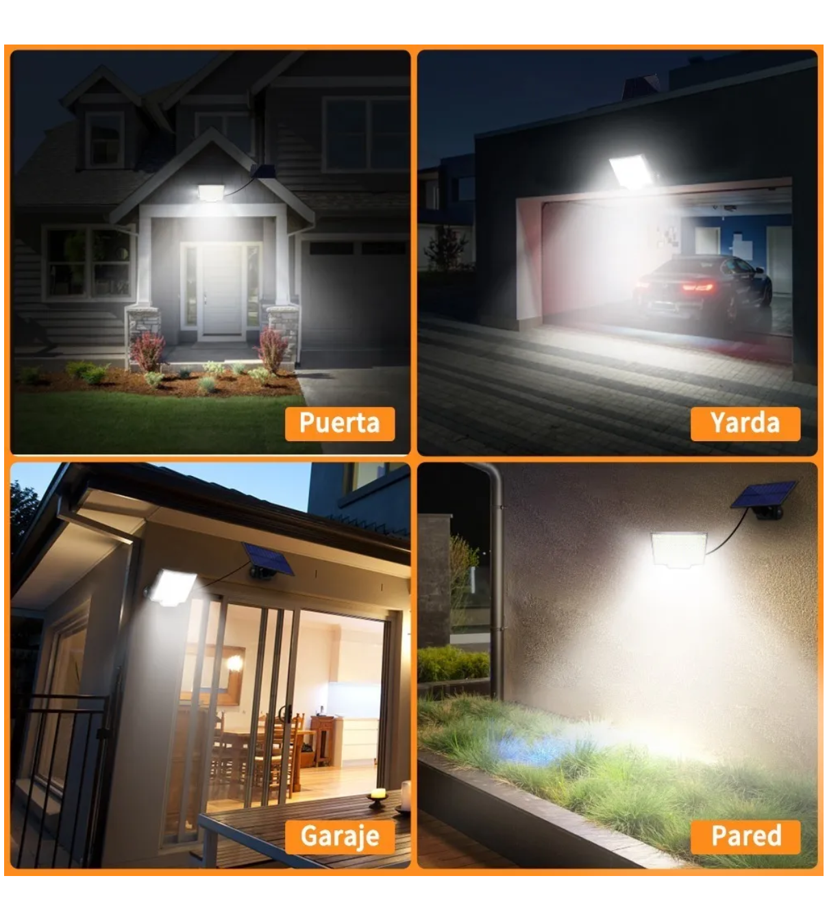 Lámpara Solar De Pared Exteriores Belug Sensor Luz 4 Modos Negro